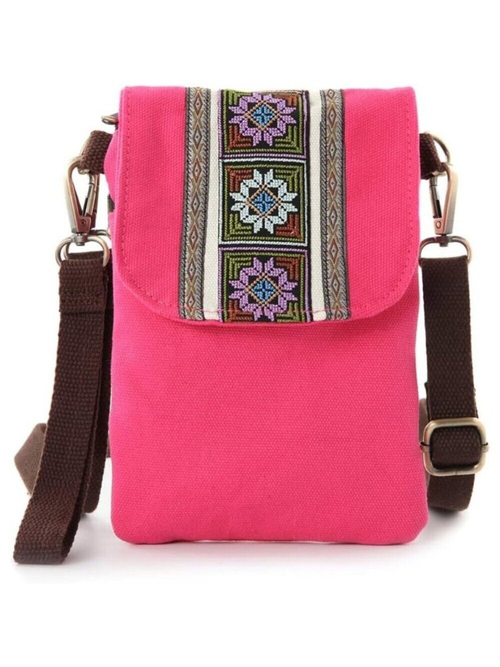 Women's Fuchsia 04 Vintage Embroidered Cute Mini Cross Body Bag Small Handbags